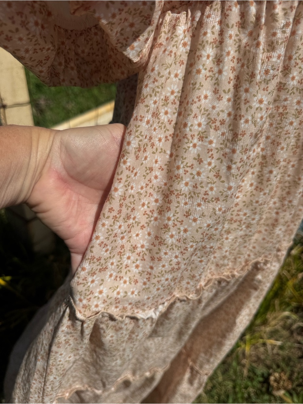 Show Me Your Mumu Odette Midi Dress Ditsy Floral Linen Blend Peasant Feminine L - Picture 5 of 11